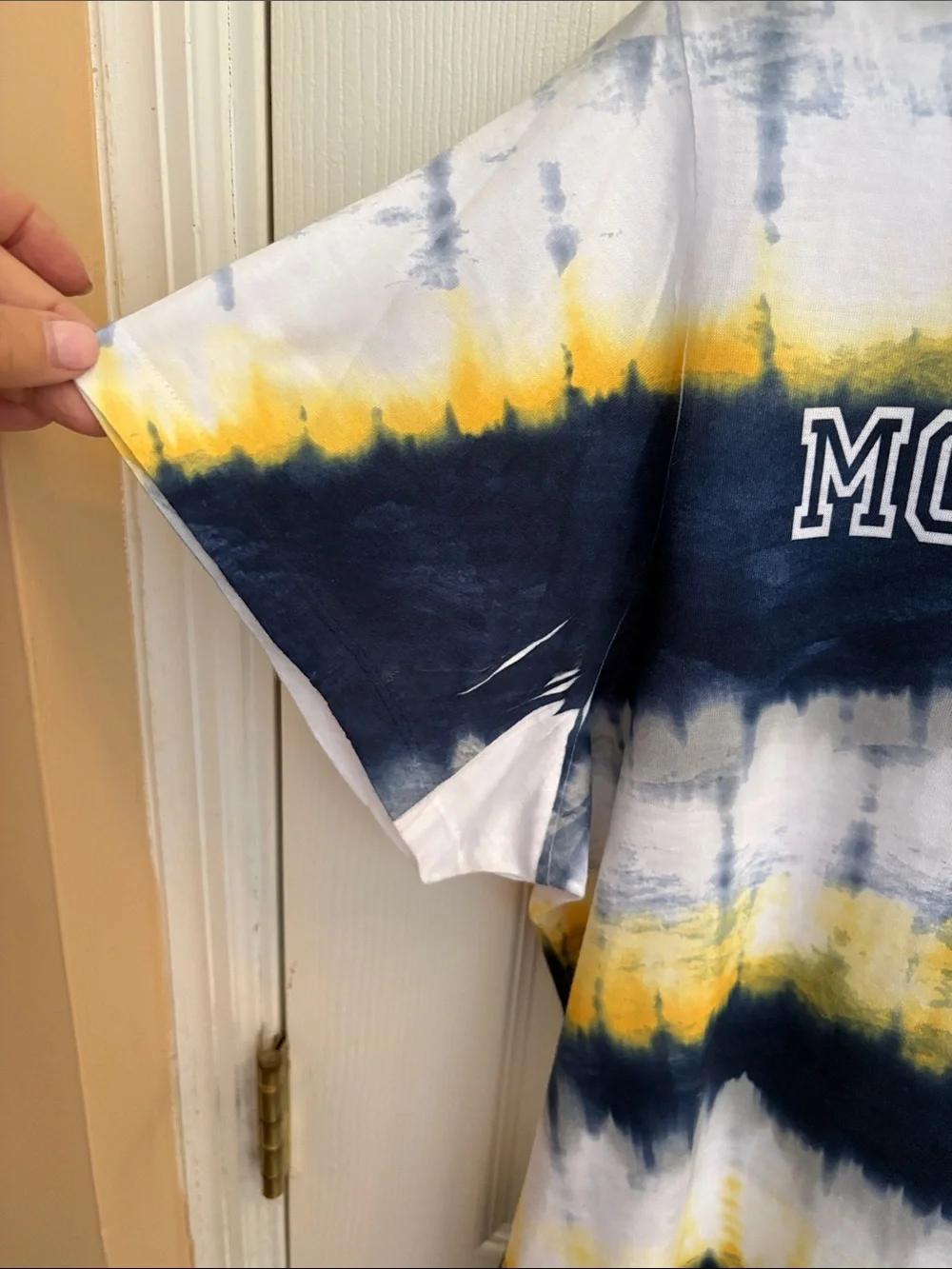 WVU Mountaineers Tie-Dye T-Shirt - Navy, Gold & White NWT size 2x - very soft! - Picture 6 of 7